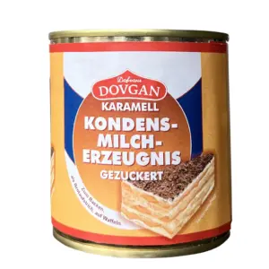DOVGAN: Leche condensada azucarada sabor caramelo, 8% de grasa