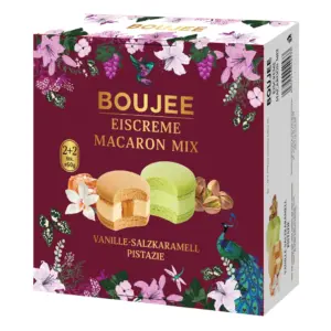 Boujee: Macaron Mix: 2 x vainilla-caramelo salado, 2 x pistacho